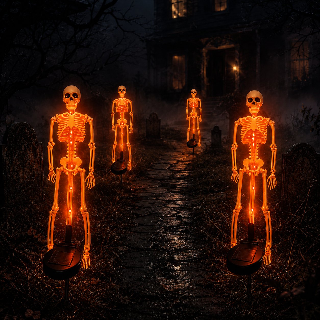 💀 Solar Skeleton Yard Stake