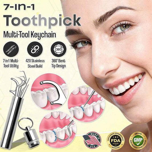 7-in-1 Titanium Toothpick & Multi-Tool Keychain