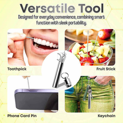 7-in-1 Titanium Toothpick & Multi-Tool Keychain