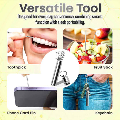 7-in-1 Titanium Toothpick & Multi-Tool Keychain