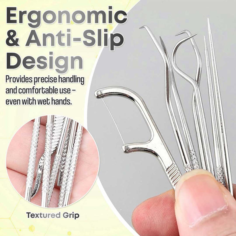 Safe daily use stainless steel dental pick