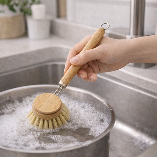 Bamboo Dish Brush with Natural Sisal Bristles | Zero Waste Kitchen Tool