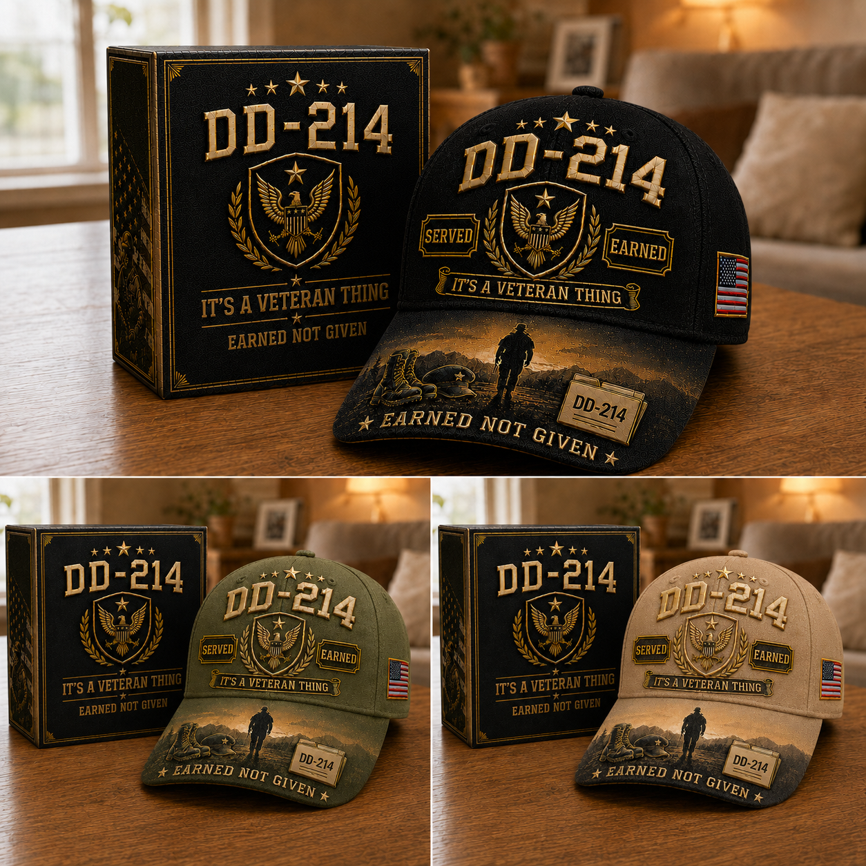DD-214 Earned Not Given Veteran Tribute Cap