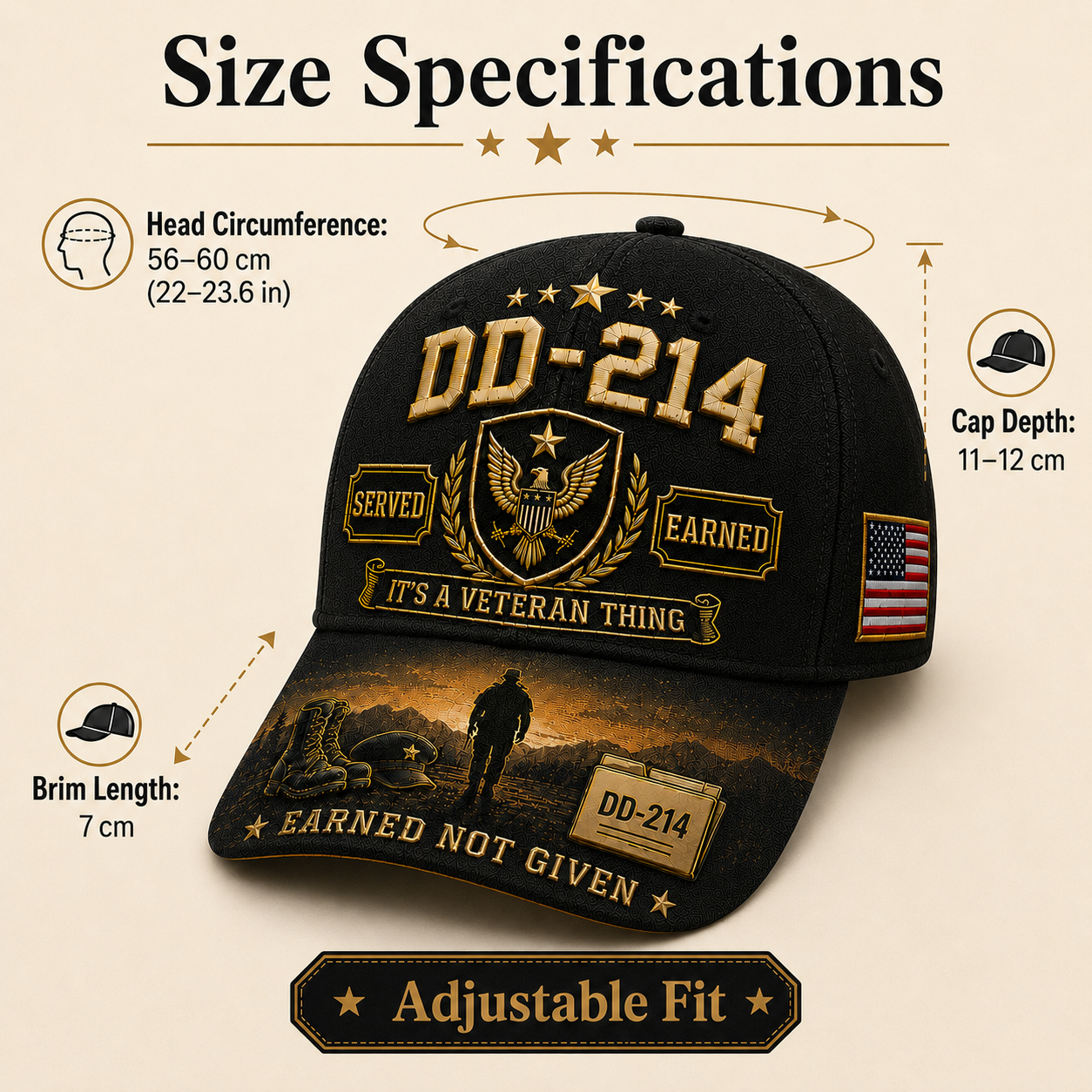 DD-214 Earned Not Given Veteran Tribute Cap