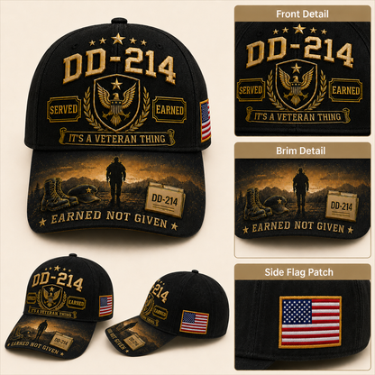 DD-214 Earned Not Given Veteran Tribute Cap