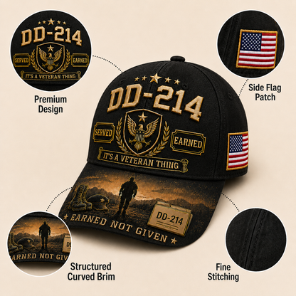 DD-214 Earned Not Given Veteran Tribute Cap