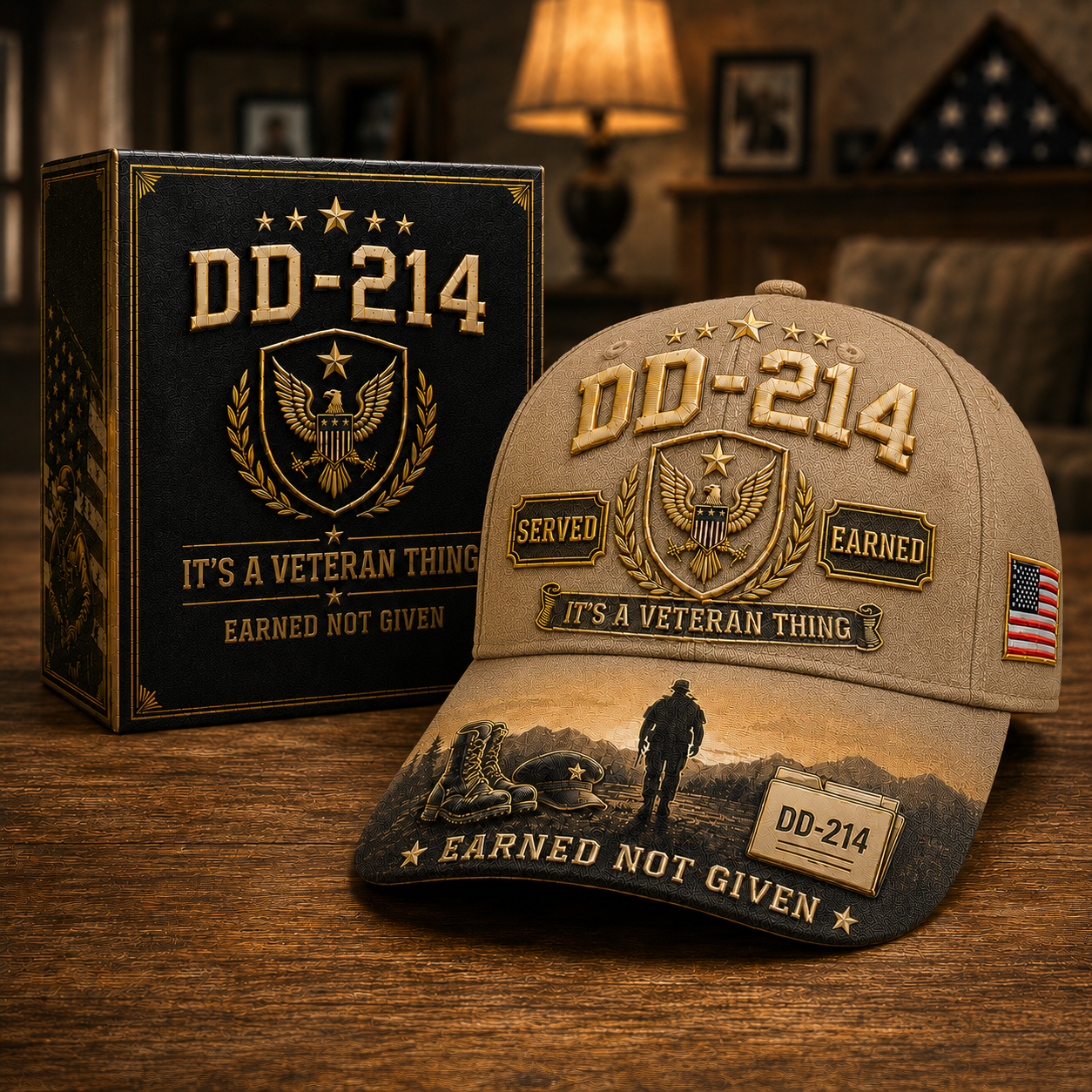 DD-214 Earned Not Given Veteran Tribute Cap