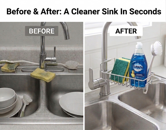 The Sink Upgrade That Keeps Your Kitchen Clean & Clutter-Free  Premium Stainless Steel Sink Organizer Rack