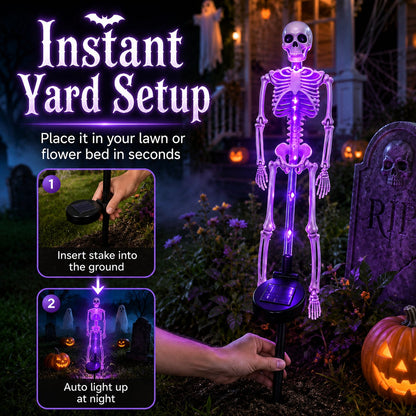 💀 Solar Skeleton Yard Stake