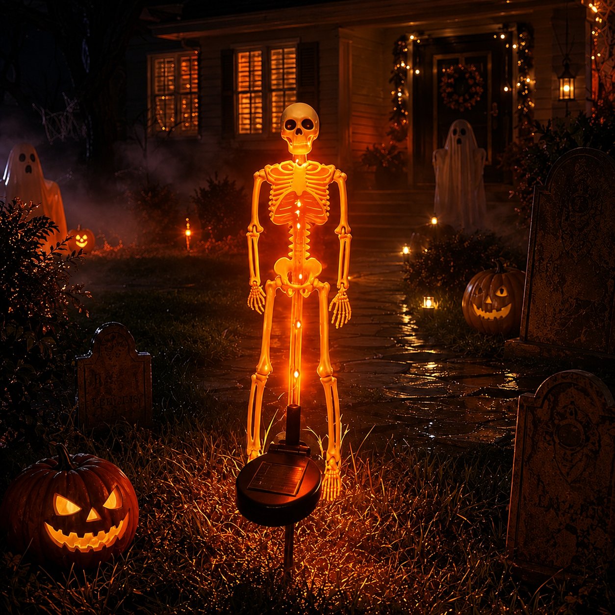 💀 Solar Skeleton Yard Stake