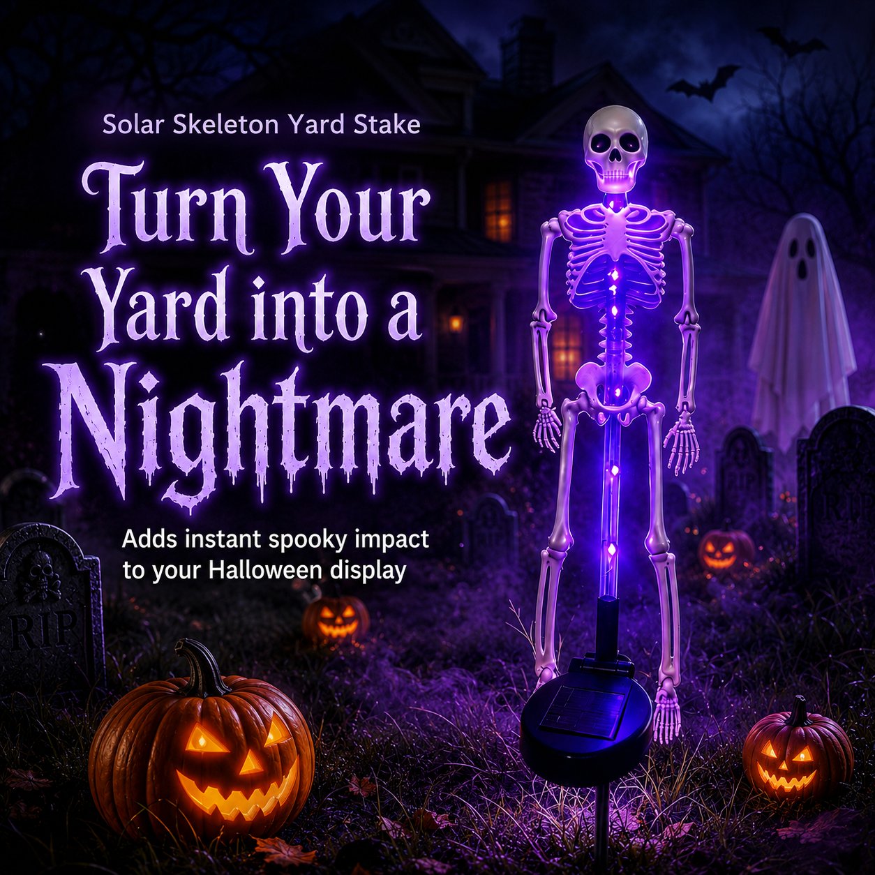 💀 Solar Skeleton Yard Stake