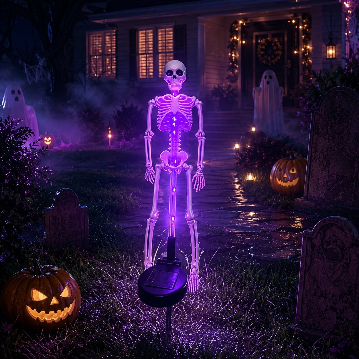 💀 Solar Skeleton Yard Stake