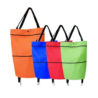 🛒 2-in-1 Foldable Shopping Cart Bag – Carry As A Bag, Roll As A Cart