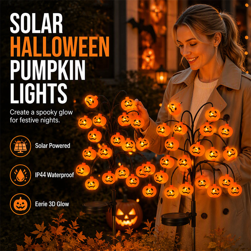 🎃 Halloween Solar Branch Lights — Charges by Day, Glows at Night 🌙