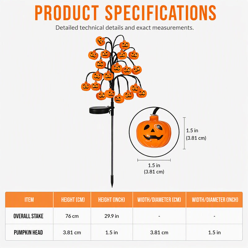 🎃 Halloween Solar Branch Lights — Charges by Day, Glows at Night 🌙