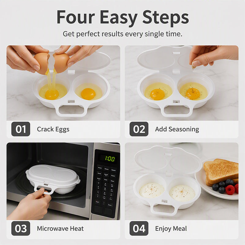 🍳 Make Breakfast Easier — Microwave Egg Poacher Makes 2 Eggs In 1 Minute