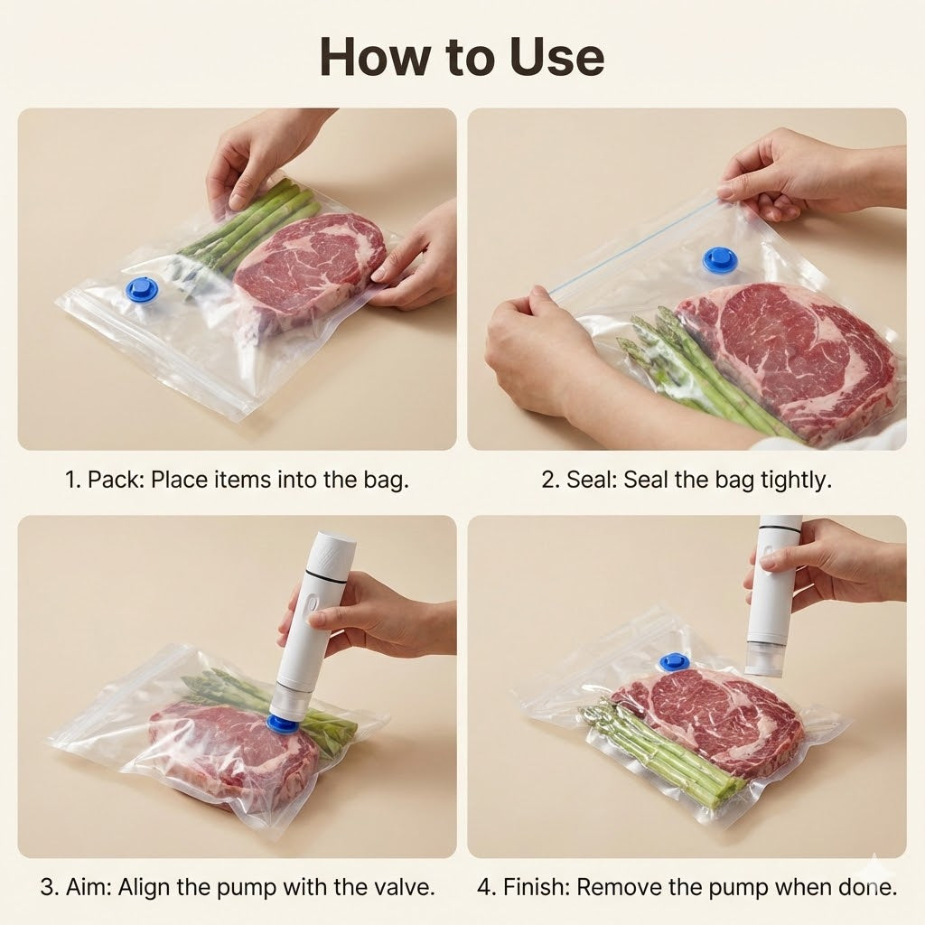 Wireless Handheld Vacuum Sealer | Portable Food Preservation Machine for Dry & Wet Food